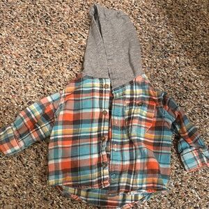 Carter's Plaid Shirt with Gray Hood